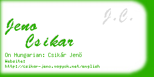 jeno csikar business card